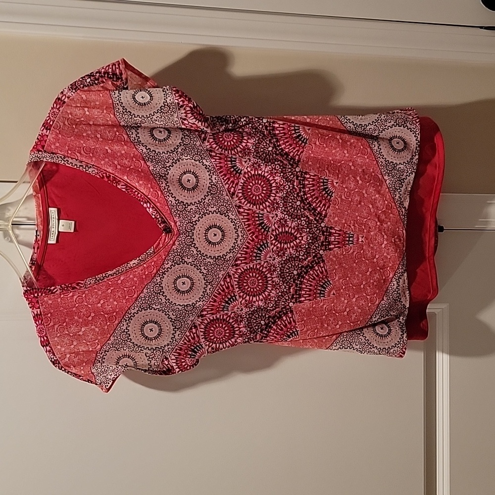 Dana Buchman red coral blouse